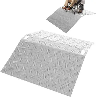 Zdjęcie produktu dla Aluminiowa rampa do wózków inwalidzkich i chodzików, wymiary: 100 x 70 x 10 cm