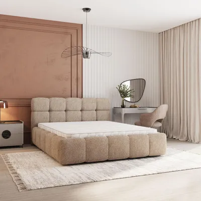 Produktbild von Masseno Polsterbett FARU Q 180x200 cm, Polsterbett mit Bettkästen - Beige, QUELLE 05