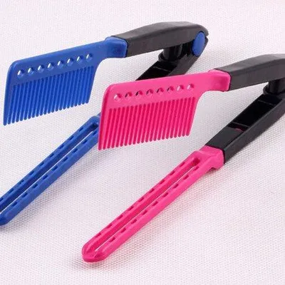 Produktbild von V-förmiger Kammclip für Haarstyling - antistatisches Haarschnitt-Tool (rot)