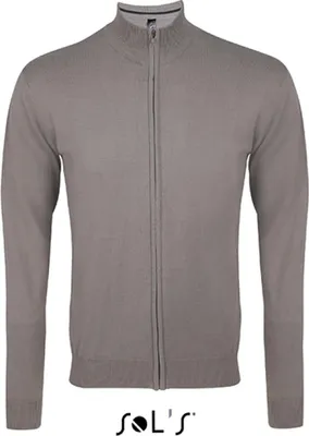 Produktbild von SOLs 00548 | Zipped Knitted Cardigan Gordon Men - Farbe: Medium Grey (Solid) - Größe: M