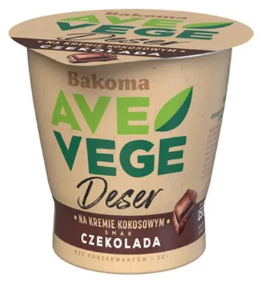 Zdjęcie produktu dla Deser Czekoladowy Wegański AVE VEGE Czekolada Krem Kokosowy 150g Bakoma