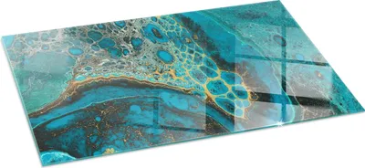Obrázok produktu pre Sklenená podlahová doska 120x60 cm - Krbová doska zo skla - Krbová doska zo skla - Ochranné sklo - Ochranná doska proti iskrám - Ohňovzdorná sklenená podlahová doska - Tepelná ochrana - Ochrana podlahy zo skla - Abstraktný organický vzor