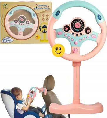 Produktbild von Interaktives Spielzeug-Lenkrad | Auto-Simulator für Kinder | Licht, Sound & Sirenen | Rücksitz-Befestigung