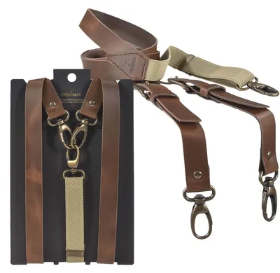 Produktbild von Sir Redman Hosenträger Herren Leder 25mm Y-Form Karabiner brown