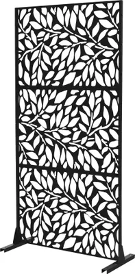 Produktbild von ML-Design Metall-Sichtschutz Firenze 90x180 cm aus Stahl Raumteiler mit 3 Paneele Trennwand erweiterbar mit Ständer Paravent für Garten Balkon Terrasse