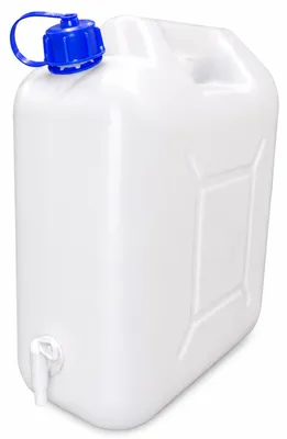 Produktbild von 15L Trinkwasserkanister mit Hahn & Schraubverschluss HDPE lebensmittelecht Wasserbehälter stapelbar UV-resistent geruchsneutral für Camping Wohnmobil Garten Festival Outdoor