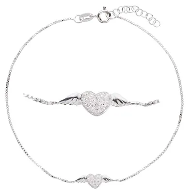 Produktbild von Fußkette Fußkettchen Herz 925 Silber verstellbar Damen