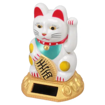 Immagine prodotto di Ornamento del gatto fortunato, decorazione del gatto cinese, braccio ondeggiante del gatto fortunato, decorazione del gatto fortunato, gatto ondeggiante solare, gatto fortunato cinese