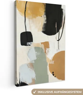 Produktbild von Leinwand Bilder 80x120 cm - Japandi - Abstrakt - Farben, Bild Modern, Wanddeko, Gemälde
