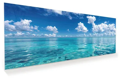 Produktbild von Glasbild 125x50cm in XXL für Wohnzimmer, Schlafzimmer Motiv Meereshorizont