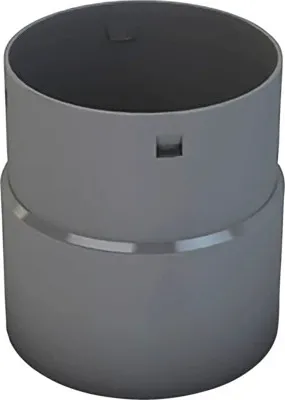 A gray cylindrical pipe fitting with a slightly wider base, shown against a white background.
