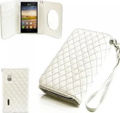 Produktbild von LG Optimus L5 (E610) Booksytle Handtasche Mirror Weiss