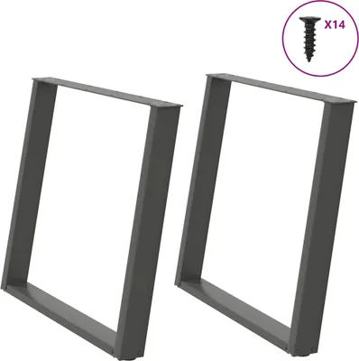 Produktbild von Esstischbeine U-Form 2 Stk. Anthrazit 100x(72-73) cm Stahl