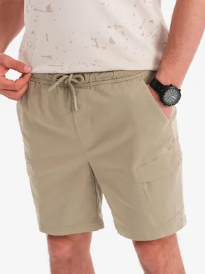 Obrázek produktu pro Ombre Clothing Pánské plátěné kraťasy Raylan světlá olivová XL