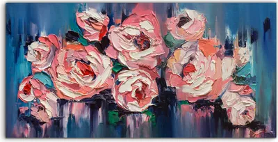 Produktbild von Coloray Acrylbild 120x60  Wandbild Acrylbilder Wand Kunst Bild Blume Rose abstrakte
