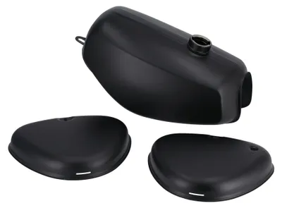 Image de Set : réservoir + couvercle latéral, noir mat RAL 9005 - pour Simson S50, S51, S70