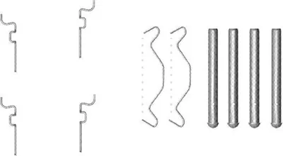 Produktbild von HELLA 8DZ 355 203-221 Zubehörsatz Scheibenbremsbelag Hinten für TOYOTA Yaris Schrägheck (P1) COROLLA (ZZE12, NDE12, ZDE12) CELICA (ZZT23) Yaris Verso