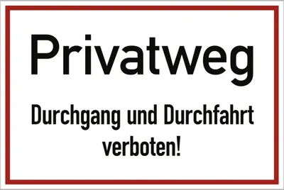 Produktbild von Dreifke® Privatweg Durchgang und Durchfahrt verboten!, Alu, 300x200 mm
