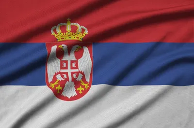 Produktbild von Flagge Serbien mit Ösen - reißfest - 90 x 150 cm
