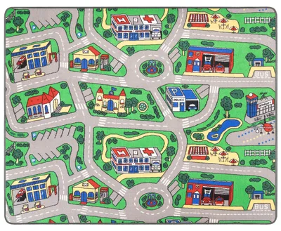 Produktbild von Primaflor Spielteppich CITY - 160x200cm - Kinderteppich mit Straßen - Straßenteppich für Jungen & Mädchen