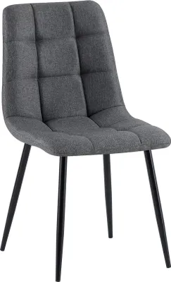 Obrázek produktu pro Jídelní židle, kuchyňská židle, pohodlný sedák, moderní design - matný černý rám | barva: tmavě šedá