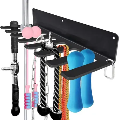 Image de Elzusha - Support de rangement pour salle de sport avec 8 crochets pour accessoires de fitness