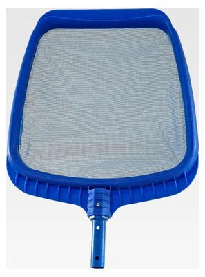Produktbild von Flacher Laubkescher mit verstärktem Kunststoffrahmen - Stabiler Oberflächenkescher für Teleskopstangen Ø 3,0 cm - Flaches Netz mit Aufnahmelippe ca. 53×38 cm