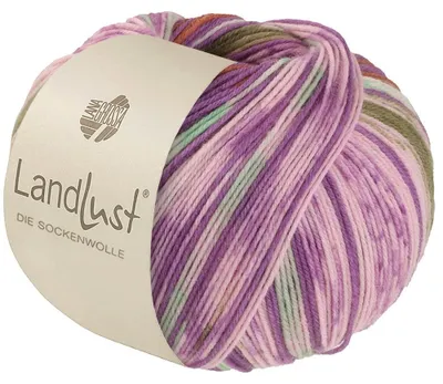 Produktbild von Lana Grossa Landlust DIE SOCKENWOLLE 100 g 4-fach Sockenwolle von Lana Grossa und Landlust 420 m Farbe 611 - Orchidee/Braun/Maigrün/Ecru/Rosé/Oliv