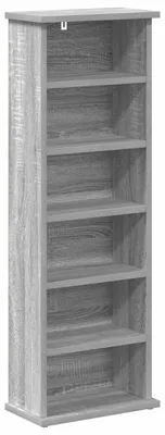 Obrázok produktu pre vidaXL Regál na CD, Sonoma, sivý, 60 x 17 x 92 cm, drevotrieska