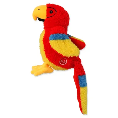 Obrázek produktu pro Hračka DOG FANTASY Recycled Toy papoušek pískací se šustícím ocasem 23 cm