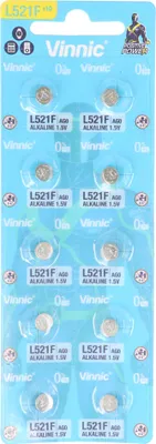 Produktbild von 10 Stück Knopfzelle AG0, L521, G0, 384 Alkaline Batterie