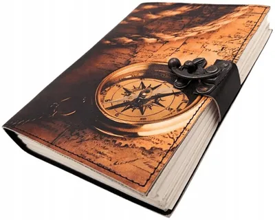 Zdjęcie produktu dla Notes skórzany kompas retro vintage 200 stron 18 × 13 cm AH10A