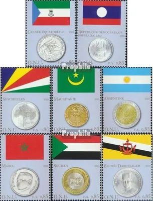 Produktbild von Briefmarken UNO - Genf 2010 Mi 673-680 (kompl.Ausg.) postfrisch Flaggen und Münzen
