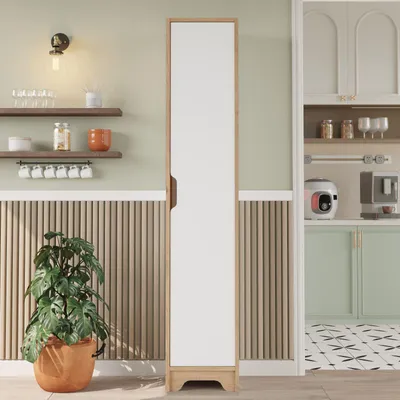 Produktbild von Skye Decor, Hochwertiger Mehrzweckschrank, Eiche & Weiß, 100% Melamin, 180 cm