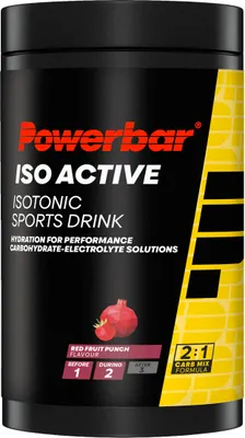 Produktbild von POWERBAR Isoactive Red Fruit 600g Isotonisches Sportgetränk 5 Elektrolyte Pulver