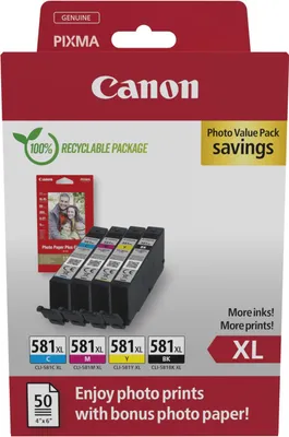 Image de Canon CLI-581XL BK/C/M/Y Photo Value Pack