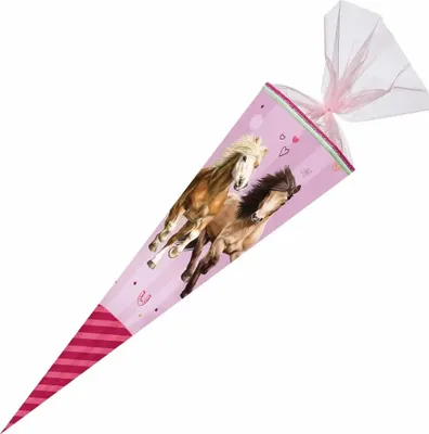 Produktbild von Nestler Schultüte Coppenrath Pferdefreunde 3 eckig mit Tüllverschluss 85cm