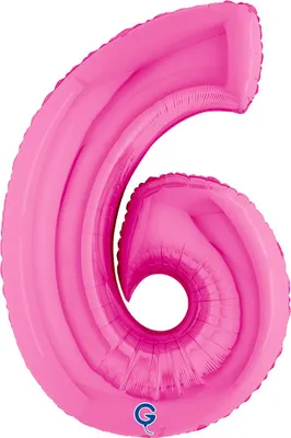 Produktbild von Riesenzahl Folienballon 40"/102cm | Pink Zahl: 6