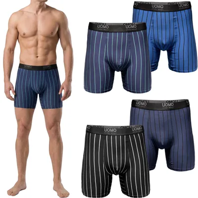 Produktbild von 4 oder 8 Herren Boxershorts mit verlängertem Bein ohne "Aufrollen" M-6XL Übergröße Unterwäsche Unterhose Retroshorts Bunt Langes Bein 3XL 4er Pack Farbmix 2