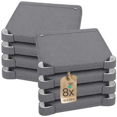 Produktbild von Sitzkissen Stuhlkissen Indoor & Outdoor 8er Set 40x40 cm - Anthrazit - etérea Ella Stuhl Kissen Auflage