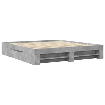 Produktbild von Bettgestell Betongrau 200x200 cm Holzwerkstoff