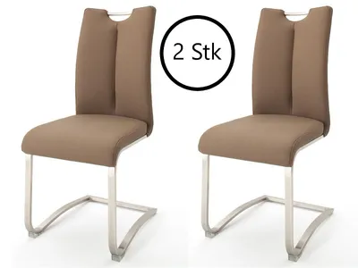 Produktbild von Schwingstuhl Esszimmerstuhl Küchenstuhl Schwinger Stuhl "Kerrin I" (2-er Set) Cappuccino