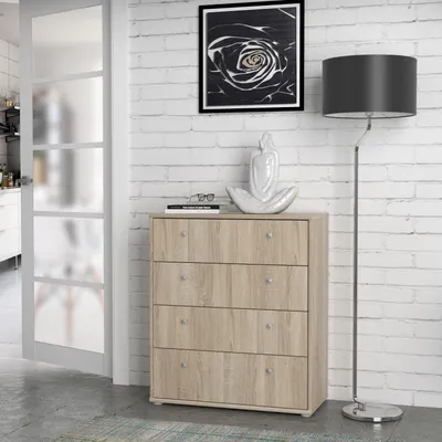 Imagen del producto de Cómoda "Tembi" en roble Sonoma - 73,7 x 85,5 x 34,8 cm (ancho x alto x profundidad)