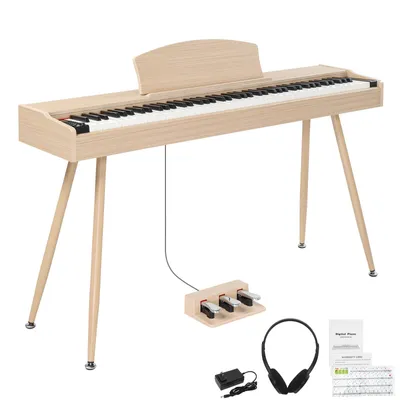Produktbild von FCH E-Piano 88 Tasten Gewichtet Klavier,Elektro Klavier Digital E-Piano mit Ständer, Dreifach-pedal, USB-MIDI und Kopfhörer, Netzadapter