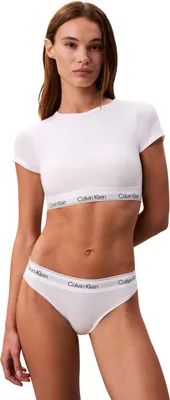 Immagine prodotto di Slip brasiliano da donna Calvin Klein, con logo sul bordo, bianco, taglia S