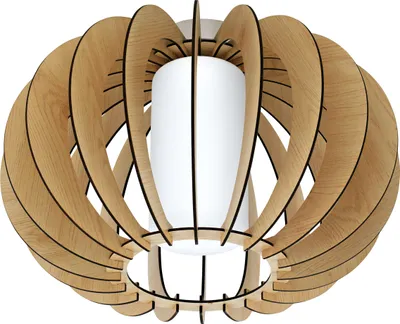 Produktbild von EGLO Deckenlampe Stellato 1, 1 flammige Deckenleuchte Vintage, Wohnzimmerlampe aus Stahl, Holz und Glas in Nickel-Matt, Ahorn, Weiß, Küchenlampe, E27