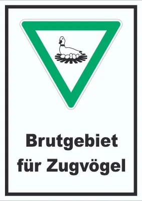 Produktbild von Brutgebiet für Zugvögel Schild A3 (297x420mm)