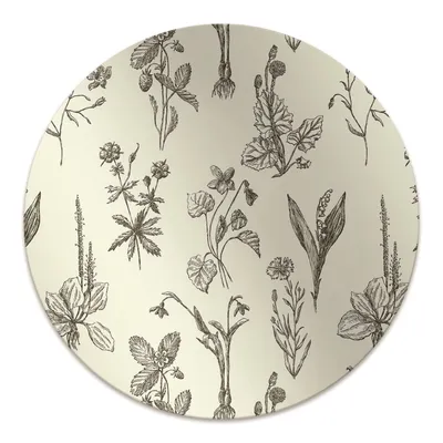 Produktbild von Rundmatte - Stuhlunterlage Bürostuhlunterlage - Rund Ø 100 cm - Bodenmatte - Fußmatte - Skizzierte Blumen