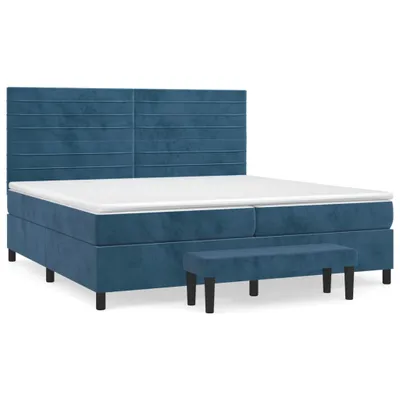 Produktbild von vidaXL Boxspringbett mit Matratze Dunkelblau 200x200 cm Samt
