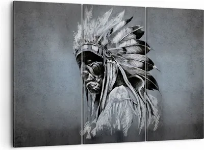 Produktbild von Bild auf Leinwand - Leinwandbild - 3 Teile - Inder Feder Mann - 105x70cm - Wand Bild - Wanddeko - Wandbilder - Leinwanddruck - Bilder - Wanddekoration - Leinwand bilder - Wandbild - CE105x70-4914